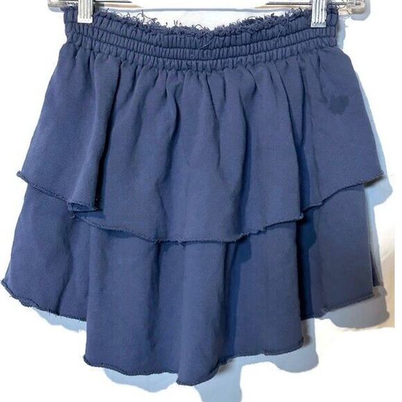 Aerie Weekend Ruffle Back to School Tiered Mini Skirt Size S/P Academia Preppy - Picture 2 of 10